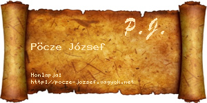 Pöcze József névjegykártya